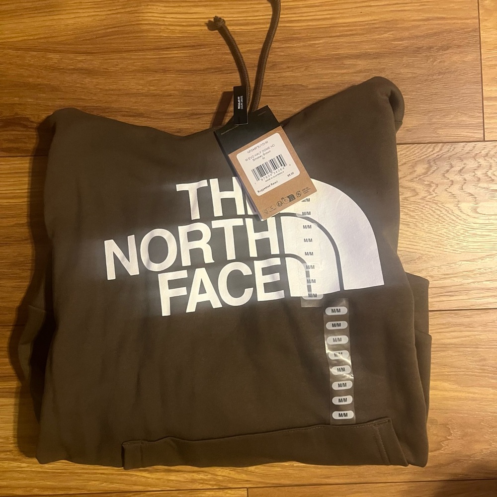 The North Face Olive Hoodie with White Logo